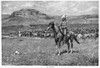 Remington: Cowboy, 1888. /N'The Round-Up.' Wood Engraving, 1888, After A Drawing By Frederic Remington (1861-1908). Poster Print by Granger Collection - Item # VARGRC0003188