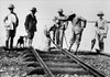 Kenya-Uganda Railway, 1901. /Nflorence Preston Driving The Last Peg Of The Uganda Railway At Port Florence, Kisumu, In The East Africa Protectorate (Present-Day Kenya), 1901. Poster Print by Granger Collection - Item # VARGRC0032644
