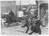 Brooklyn: Runaway Cart. /Na Runaway Horse Cart On The Brooklyn Side Of The East River Bridge, New York. Line Engraving, 1890. Poster Print by Granger Collection - Item # VARGRC0099081