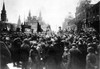 Leon Trotsky (1879-1940). /Nn_ Lev Davidovich Bronstein. Russian Communist Leader. Trotsky As Soviet Minister Of War Speaking To Crowds During The Third International In Moscow, March 1919. Poster Print by Granger Collection - Item # VARGRC0017037