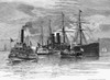 New York: Immigrant Ships. /Ntransferring Immigrants From Quarantined Ships In New York Harbor. Wood Engraving, American, 1884. Poster Print by Granger Collection - Item # VARGRC0371241