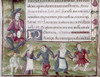 Dancers, 15Th Century. /Na Group Of Peasants Dancing The Farandole To The Accompaniment Of Pipe And Tabor. Illumination From A French Book Of Hours, 15Th Century. Poster Print by Granger Collection - Item # VARGRC0128905