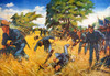 Gatlings To The Assault. /Nthe Gatling Gun Detachment Commanded By Lieutenant John H. Parker Charging Up San Juan Hill, Santiago De Cuba, 1 July 1898. Painting By H. Charles Mcbarron, Jr. Poster Print by Granger Collection - Item # VARGRC0010768