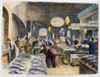 Fulton Fish Market, 1869. /N'Fish Stands At The Fulton Fish Market, New York.' Wood Engraving, American, 1869. Poster Print by Granger Collection - Item # VARGRC0086825