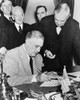 Declaration Of War, 1941. /Npresident Franklin D. Roosevelt Signing The Declaration Of War Against Germany, December 1941. Poster Print by Granger Collection - Item # VARGRC0108342
