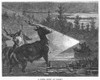 America: Deer Hunt, 1867. /Na Deer Hunt At Night. Wood Engraving, American, 1867. Poster Print by Granger Collection - Item # VARGRC0096248
