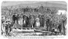 Promontory Point, 1869. /Nthe Joining Of The Central Pacific And Union Pacific Railroads On 10 May 1869, At Promontory Point, Utah. Contemporary American Wood Engraving. Poster Print by Granger Collection - Item # VARGRC0005620
