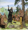 Canada: Jesuit Missionary. /Na Jesuit Missionary Preaching To The Native Americans In 17Th Century Canada. Line Drawing By Charles W. Jefferys. Poster Print by Granger Collection - Item # VARGRC0041497