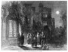Christmas Carolers, 1859. /Nsinging Christmas Carols Outside An English Manor House. Wood Engraving, 1859. Poster Print by Granger Collection - Item # VARGRC0003757