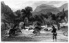 Fishing, 19Th Century. /Ntrout Fishing. Line Engraving, 19Th Century. Poster Print by Granger Collection - Item # VARGRC0101379