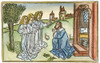 Abraham & Three Angels. /N(Genesis 18: 1-8). Woodcut From The Cologne Bible, 1478-80. Poster Print by Granger Collection - Item # VARGRC0050114