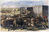 Cattle Drovers Herding /Ntexas Longhorn Into A Boxcar In Abilene, Kansas, Along The Kansas-Pacific Railway. American Engraving, 1871. Poster Print by Granger Collection - Item # VARGRC0007780