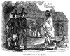 Samoset (Fl. 17Th Century). /Nnative American Chief Of Monhegan Isle. Samoset'S First Visit To Plymouth Colony In March 1621. Wood Engraving, 19Th Century. Poster Print by Granger Collection - Item # VARGRC0053774