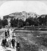 Athens: Acropolis, C1901. /Ngroup Of Children Before The Temple Of Theseus And The Acropolis At Athens, Greece. Stereograph, C1901. Poster Print by Granger Collection - Item # VARGRC0108684