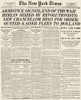 World War I: Armistice. /Nthe Front Page Of 'The New York Times,' 11 November 1918, Announcing The End Of World War I. Poster Print by Granger Collection - Item # VARGRC0042548