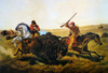 Buffalo Hunt, 1862. /Nlife On The Prairie: Buffalo Hunt. Lithograph, 1862, By Currier & Ives. Poster Print by Granger Collection - Item # VARGRC0011672