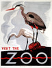 Zoo Poster, C1938. /N'Visit The Zoo.' Woodcut, C1938. Poster Print by Granger Collection - Item # VARGRC0266203