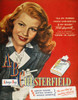 Chesterfield Cigarette Ad. /Nactress Rita Hayworth Endorsing Chesterfield Cigarettes. American Magazine Advertisement, 1947. Poster Print by Granger Collection - Item # VARGRC0007181