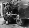 Kentucky: Gas Station, 1942. /Nvirginia Lively, A Wartime Gas Station Attendant In Louisville, Kentucky. Photograph, 1942. Poster Print by Granger Collection - Item # VARGRC0259594