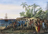 Louis De Bougainville /N(1729-1811), A French Navigator, Meeting The Natives Of Tahiti, C1766-69. Steel Engraving, French, 19Th Century. Poster Print by Granger Collection - Item # VARGRC0042094
