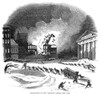 Firefighting, 1845. /Ndestruction Of The New York 'Tribune' Office In New York In 1845. Wood Engraving From A Contemporary English Newspaper. Poster Print by Granger Collection - Item # VARGRC0066335