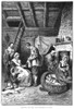 Pilgrims Starving, 1623. /Ndealing Out The Daily Five Kernels Per Person During The Starving Time In The Plymouth Colony Of Massachusetts, Spring 1623. Wood Engraving, American, 19Th Century. Poster Print by Granger Collection - Item # VARGRC0066730
