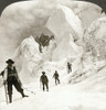 Alpine Mountaineers, 1908. /N'Ascent Of Mont Blanc, Passing Enormous Ice Cliffs At Junction Of Glacier Des Bossons And Glacier De Taconnaz, Savoy Alps.' Stereograph, 1908. Poster Print by Granger Collection - Item # VARGRC0096567