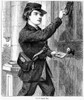 Telegraph Messenger, 1869. /Nthe Telegraph Boy. Wood Engraving, American, 1869. Poster Print by Granger Collection - Item # VARGRC0000154