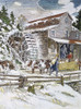 Grist Mill, 19Th Century. /Na 19Th-Century Water-Powered Grist Mill In Winter. Drawing. Poster Print by Granger Collection - Item # VARGRC0038201