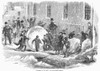 England: Winter, 1855. /N''Gathering As It Goes,' Or, The Monster Snowball.' Wood Engraving, English, 1855. Poster Print by Granger Collection - Item # VARGRC0097567