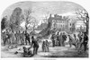 Curling, 1853. /Ncurling, At Croxteth Hall. Wood Engraving, English, 1853. Poster Print by Granger Collection - Item # VARGRC0017726