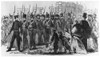 Civil War: Marines. /Nsoldiers Of The U.S. Marine Corps Marching Past Crowds Of Onlookers On A City Street During The American Civil War, 1861-1865. Wood Engraving, 19Th Century. Poster Print by Granger Collection - Item # VARGRC0176498