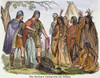 Norsemen And Native Americans./Nnorsemen Trading With Native Americans On The East Cost Of North America, Early 11Th Century A.D. Wood Engraving, American, 1846. Poster Print by Granger Collection - Item # VARGRC0064821