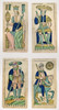 Tarot Card, C1720. /Nitalian Tarot Cards Of The Early 18Th Century Featuring (Clockwise, From Top Left) The Queen Of Cups, The King Of Batons, The Valet Of Swords, And The Cavalier Of Coins. Poster Print by Granger Collection - Item # VARGRC0094075