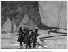 Ice Yachting, 1884. /Nice Yacht Regatta At Poughkeepsie, New York. Wood Engraving, American, 1884, After A Drawing By Milton J. Burns. Poster Print by Granger Collection - Item # VARGRC0080199