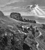 Tintagel Castle. /Nview Of The Ruins Of Tintagel Castle In Cornwall, England, Said To Have Belonged To King Arthur. Wood Engraving, 19Th Century. Poster Print by Granger Collection - Item # VARGRC0115388