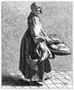 Paris: Street Vendor, C1740. /Na Woman Selling Vegetables On The Street In Paris, France. Engraving, 1875, After An Etching By Edm_ Bouchardon, C1740. Poster Print by Granger Collection - Item # VARGRC0354411