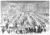 Five Points Mission, 1865. /Nthanksgiving Dinner At The Five Points Ladies' Home Mission Of The Methodist Episcopal Church In New York City. Wood Engraving, American, 1865. Poster Print by Granger Collection - Item # VARGRC0089209