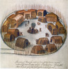 Algonquian Village, 1585. /Nthe Algonquian Native American Village Of Pomeiooc (In Present-Day North Carolina). Watercolor, C1585, By John White. Poster Print by Granger Collection - Item # VARGRC0011521