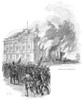 Washington Burning, 1814. /Nthe Burning Of Washington, D.C., By The British On 24 August 1814. Line Engraving, American, 19Th Century. Poster Print by Granger Collection - Item # VARGRC0077187