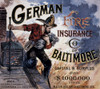 Fire Insurance Co Ad. /Namerican Lithograph Poster, Late 19Th Century, For German Fire Insurance Company Of Baltimore. Poster Print by Granger Collection - Item # VARGRC0038890