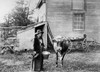 Minnesota: Farm, C1890. /Na Woman Preparing To Milk A Cow On A Farm In Minnesota. Photograph, C1890. Poster Print by Granger Collection - Item # VARGRC0186454