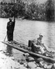 Amazon: Explorer & Native. /Nan Explorer, With An Amazon Native Guide, On A Raft On The Amazon River. Photograph, 1890-1923. Poster Print by Granger Collection - Item # VARGRC0107594