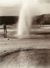 Yellowstone Park: Geyser. /Nspectator Watching Economic Geyser Eruption In Yellowstone National Park, Wyoming. Stereograph, C1897. Poster Print by Granger Collection - Item # VARGRC0129982