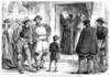 Martin Luther (1483-1546)./Ngerman Religious Reformer. Luther Fastening His 95 Theses On The Door Of All Saints Church, Wittenberg, On Oct. 31, 1517: Wood Engraving. Poster Print by Granger Collection - Item # VARGRC0013800