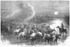 Texas: Cattle Drive, 1867. /Na Drove Of Texas Cattle Crossing A Stream. Wood Engraving, 1867, After Alfred R. Waud. Poster Print by Granger Collection - Item # VARGRC0087399