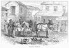 Arkansas: Hot Springs, 1878. /Na Crystal Hunter Sells Quartz Crystal, Found Near Hot Springs, From His Wagon In 'Happy Valley,' The 'Colored' Section Of Town. Wood Engraving, American, 1878. Poster Print by Granger Collection - Item # VARGRC0101050