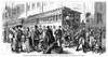 Immigrants: New York, 1880. /Neuropean Immigrants At The Railroad Station In New York City Embarking For The West. Wood Engraving, American, 1880. Poster Print by Granger Collection - Item # VARGRC0049951
