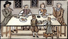 Puritan Family. /Na Puritan Family At Dinner. Woodcut, English, Early 17Th Century. Poster Print by Granger Collection - Item # VARGRC0078429