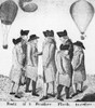 Vincenzo Lunardi /N(1759-1806). Italian Aeronaut. Lunardi (Center) And A Group Of Scottish Ballooning Enthusiasts. Caricature Etching By John Kay At Edinburgh, Scotland, 1785. Poster Print by Granger Collection - Item # VARGRC0069865